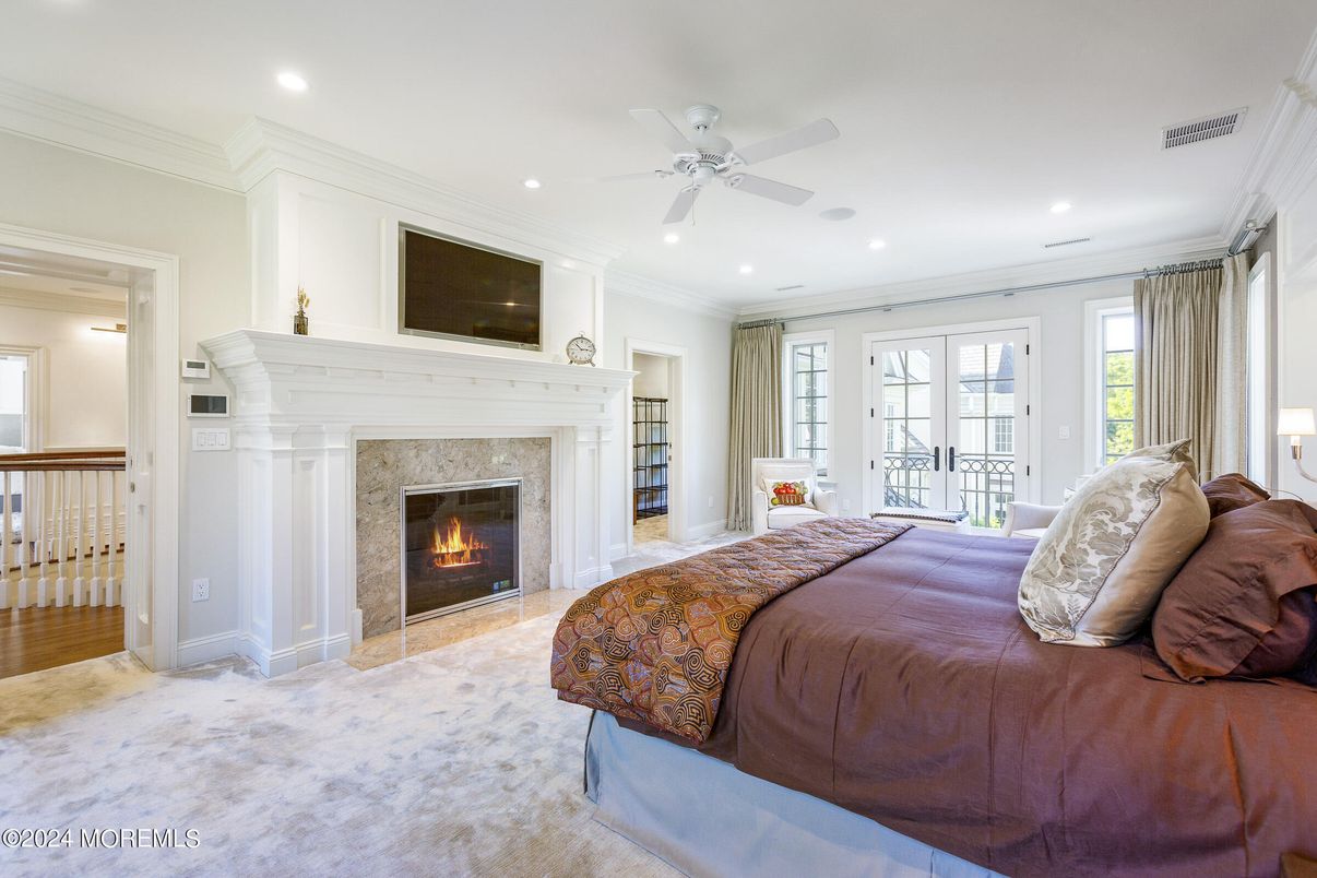 Bedroom, Fireplace, Interior, Recessed Lighting