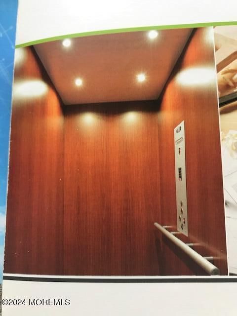 Elevator, Interior, Recessed Lighting, Wooden Walls