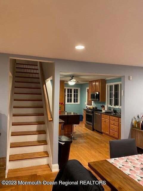 Interior, Kitchen, Piano, Recessed Lighting, Wood Texture Flooring