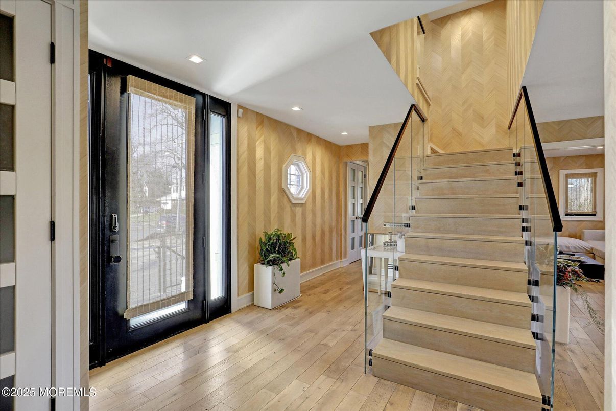 Interior, Recessed Lighting, Wood Texture Flooring, Wooden Walls