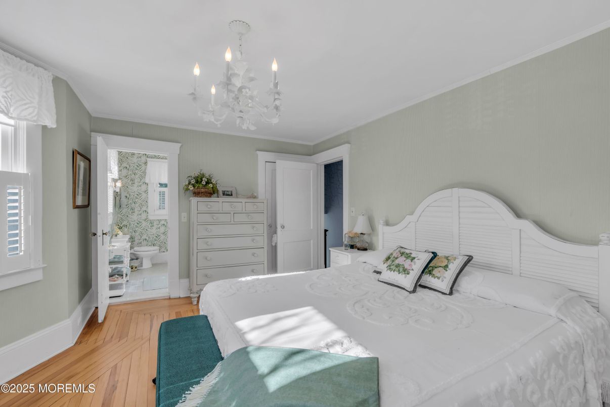 Bedroom, Chandelier, Interior, Wood Texture Flooring