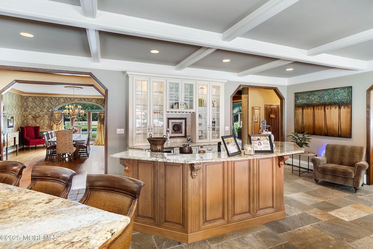 Chandelier, Dining room, Fireplace, Interior, Recessed Lighting