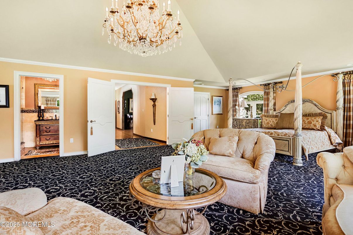 Bedroom, Chandelier, Interior