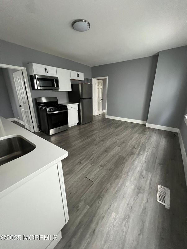 Interior, Kitchen, Stainless Steel Appliances, Wood Texture Flooring