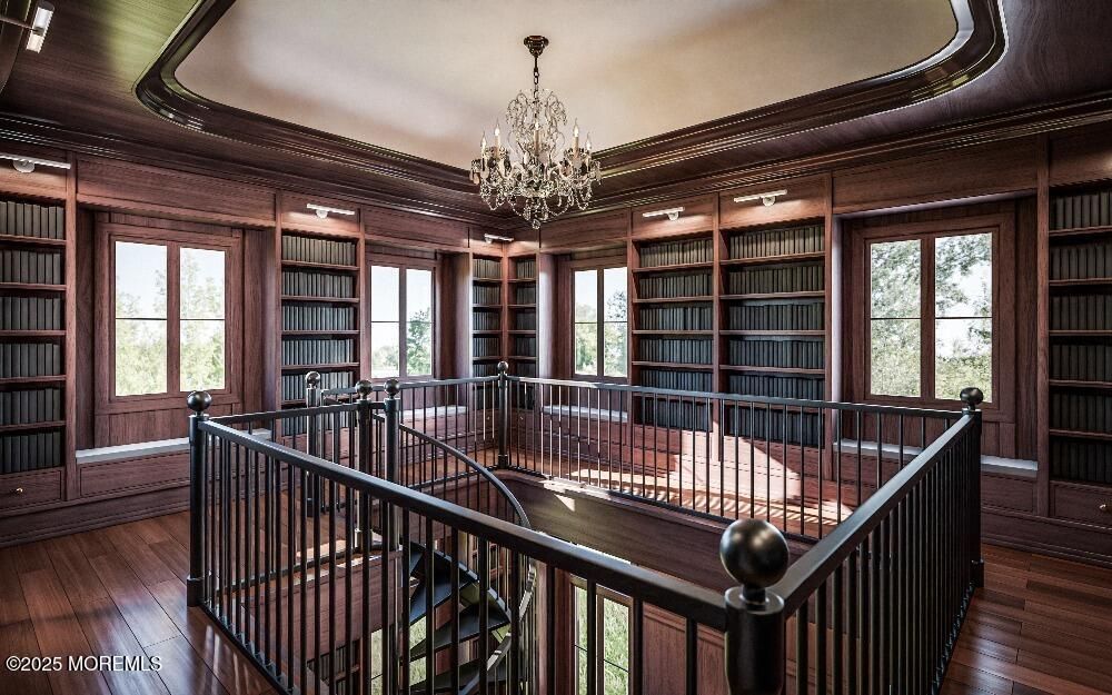 Chandelier, Interior, Wood Texture Flooring, Wooden Walls