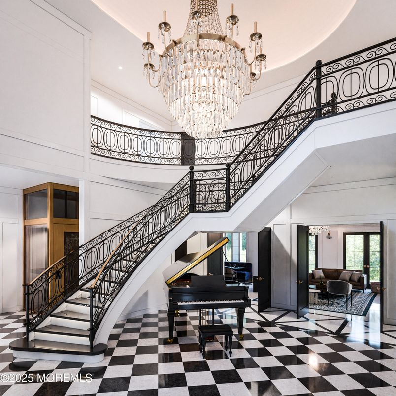 Chandelier, Interior, Marble, Piano, Recessed Lighting