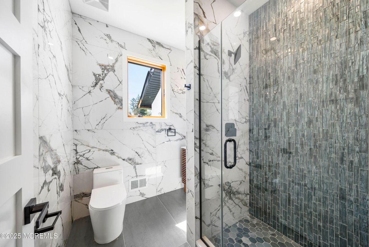 Bathroom, Glass Shower, Interior, Marble Walls
