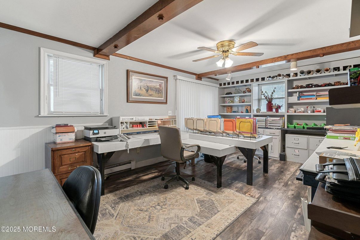 Home Office, Interior, Wooden Beams, Wood Texture Flooring