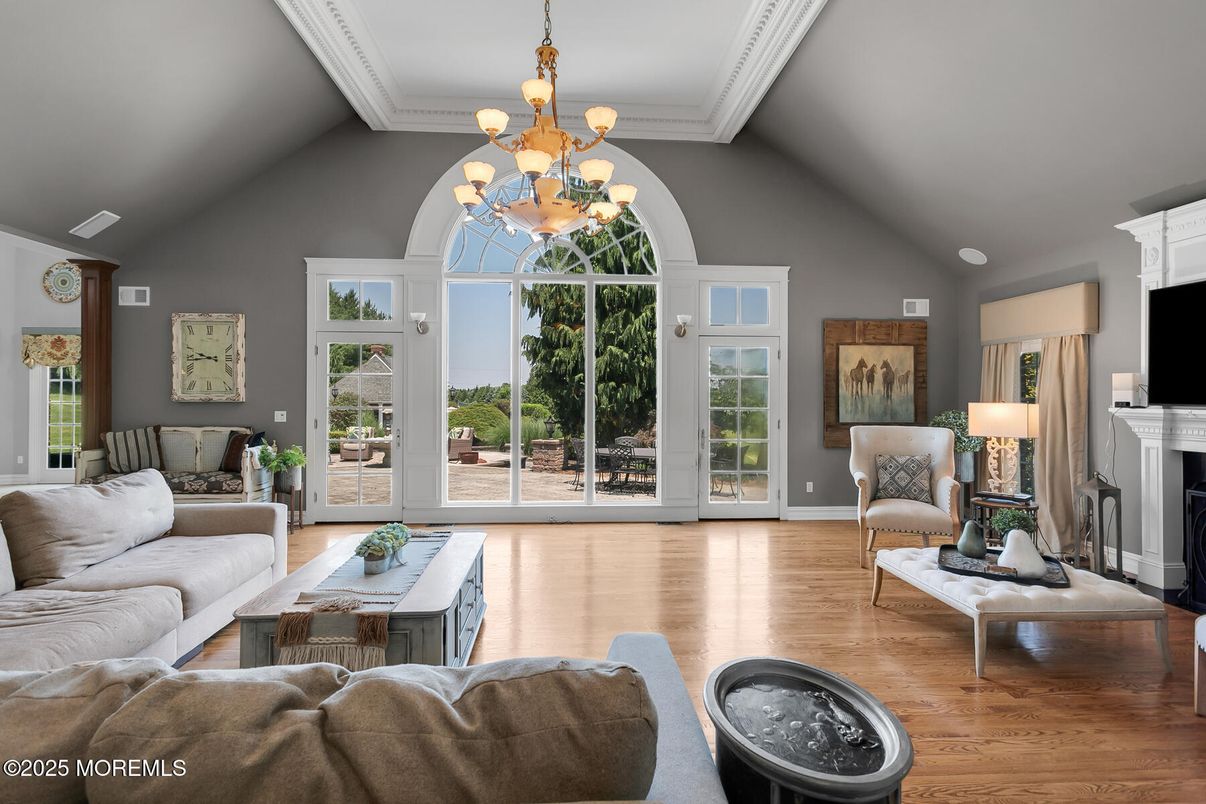 Chandelier, Fireplace, Interior, Living room, Wood Texture Flooring