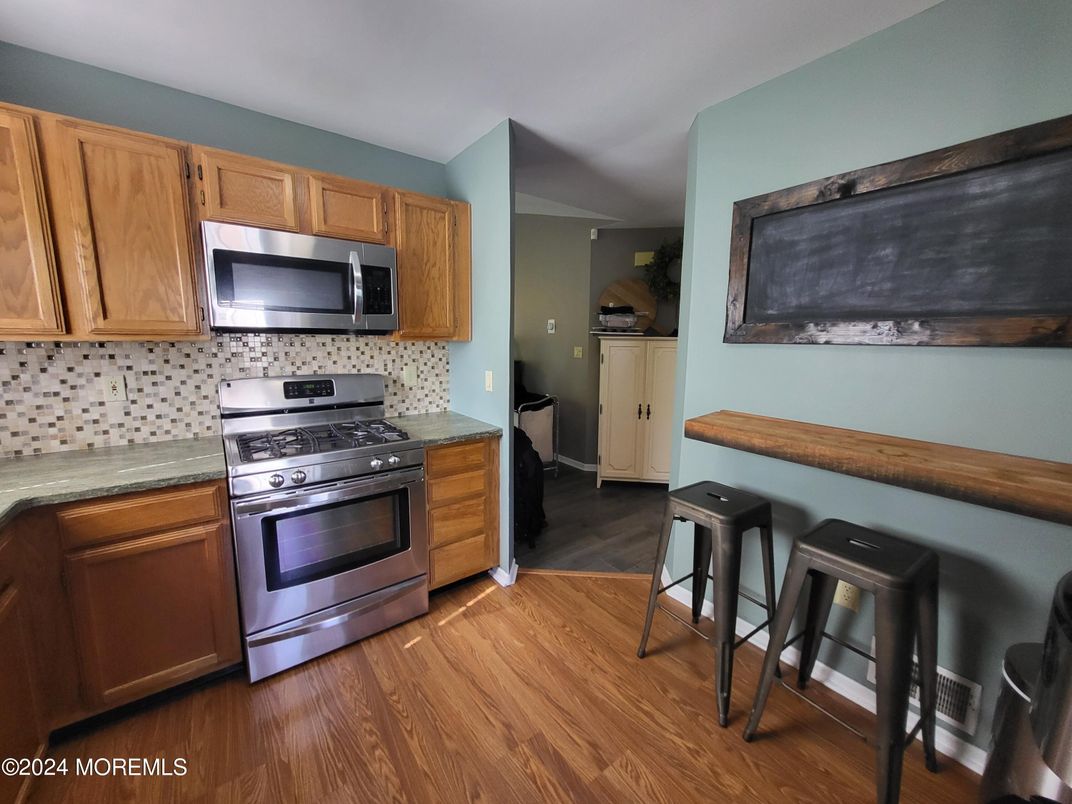 Interior, Kitchen, Stainless Steel Appliances, Wood Texture Flooring