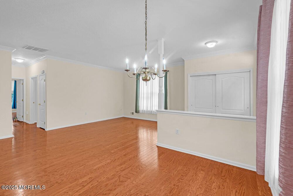 Chandelier, Empty room, Interior, Wood Texture Flooring