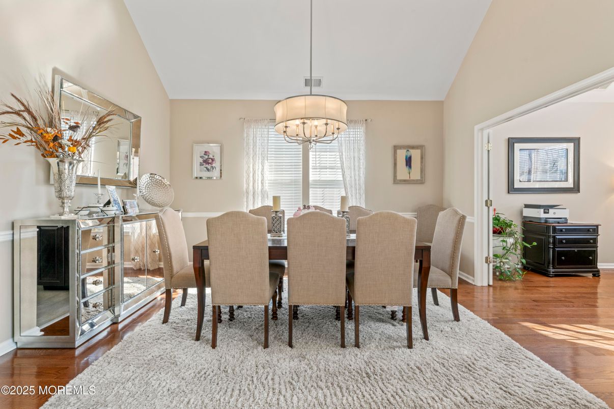Chandelier, Dining room, Interior, Pendant Lights, Wood Texture Flooring