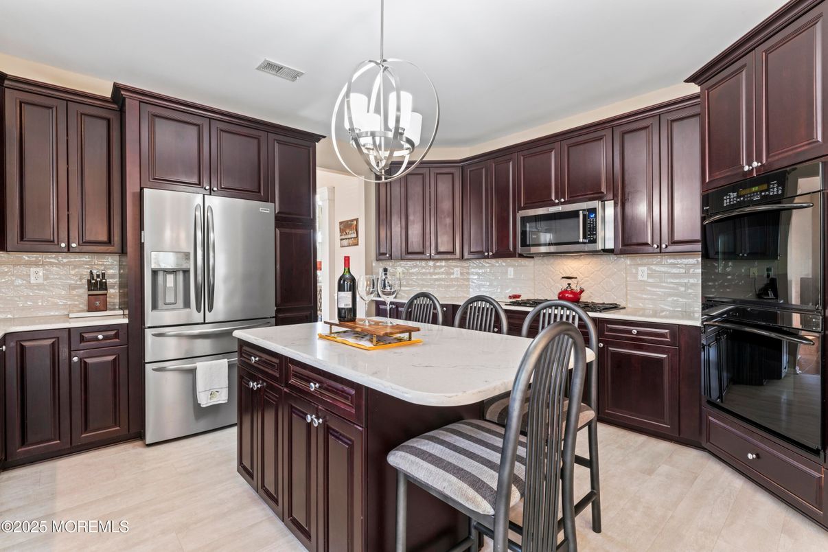 Interior, Kitchen, Pendant Lights, Stainless Steel Appliances, Wood Texture Flooring