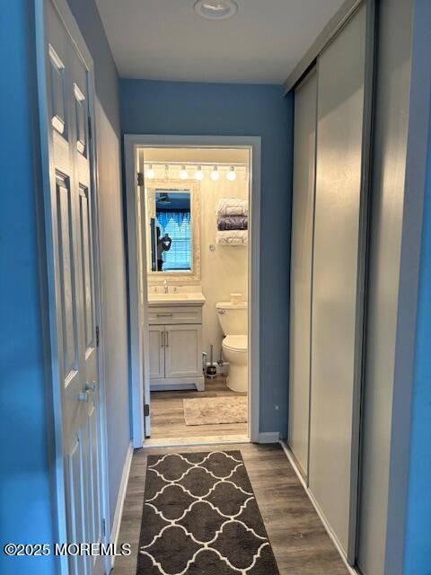 Bathroom, Interior, Recessed Lighting, Wood Texture Flooring