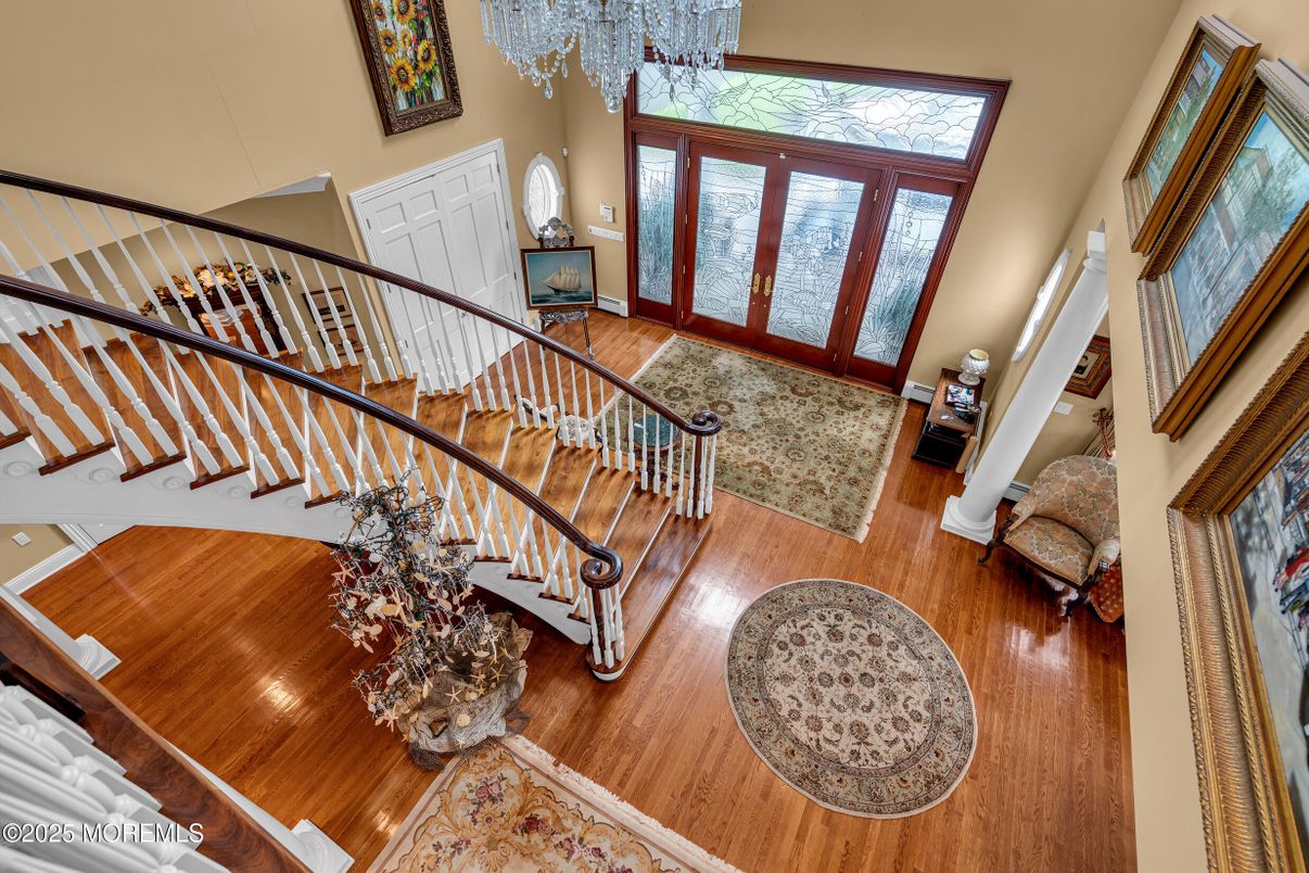 Chandelier, Interior, Wood Texture Flooring