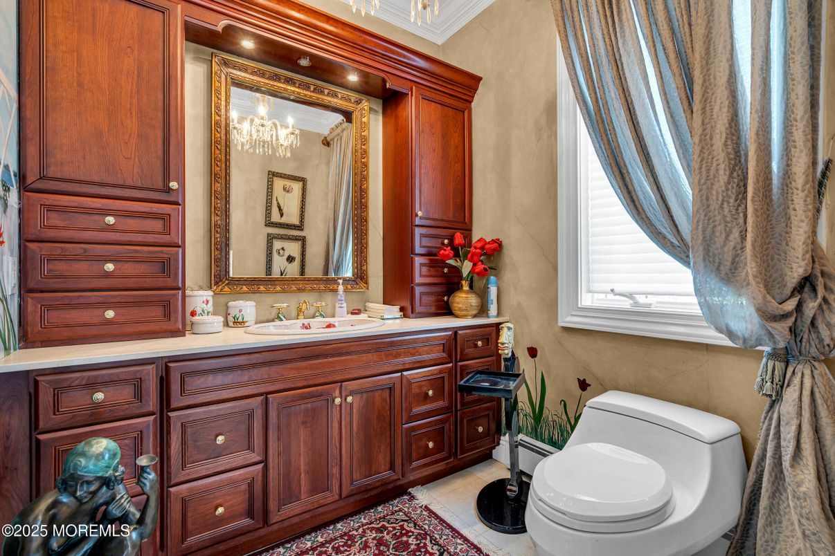 Bathroom, Chandelier, Interior