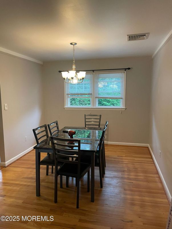 Chandelier, Dining room, Interior, Wood Texture Flooring