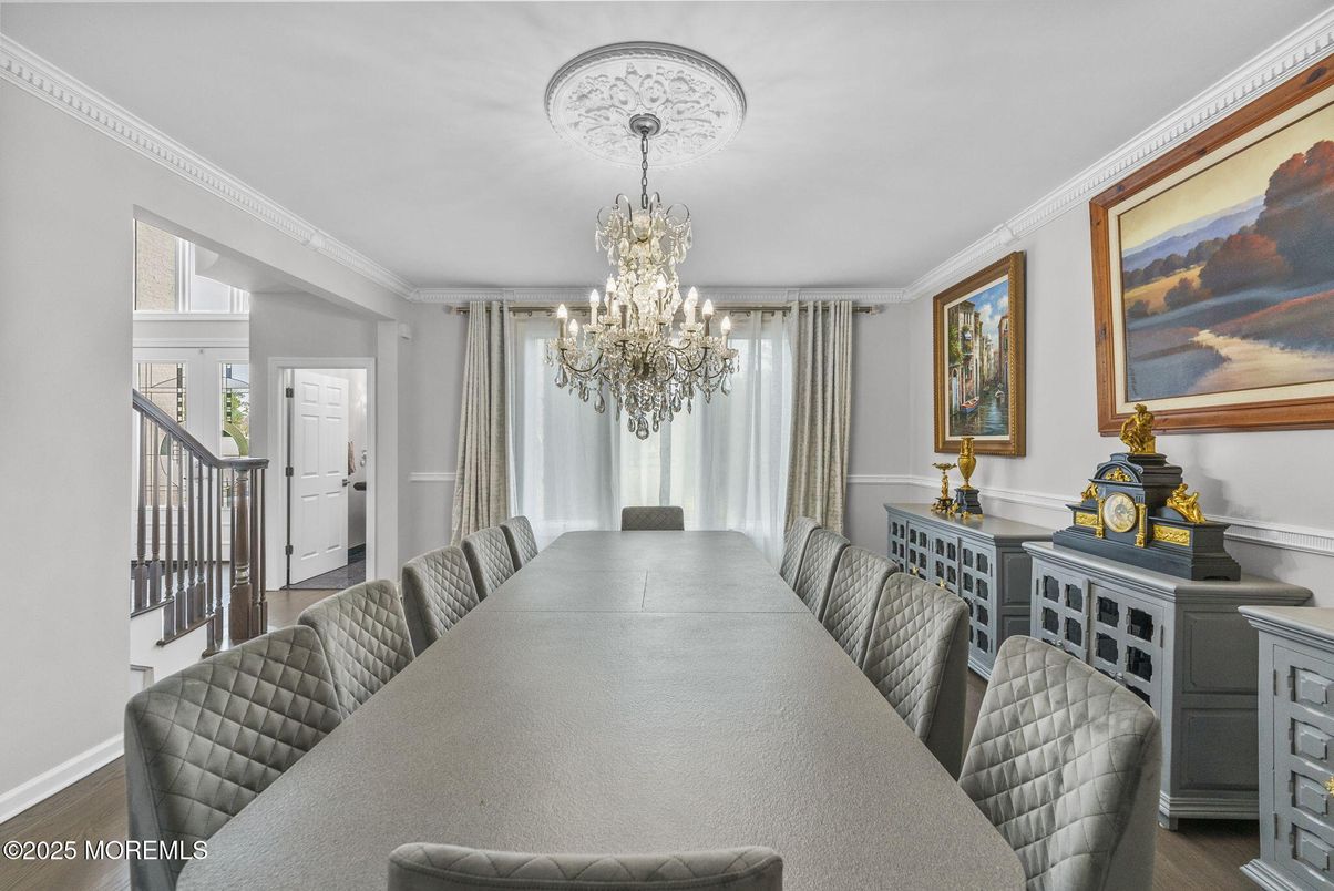 Chandelier, Dining room, Interior, Wood Texture Flooring