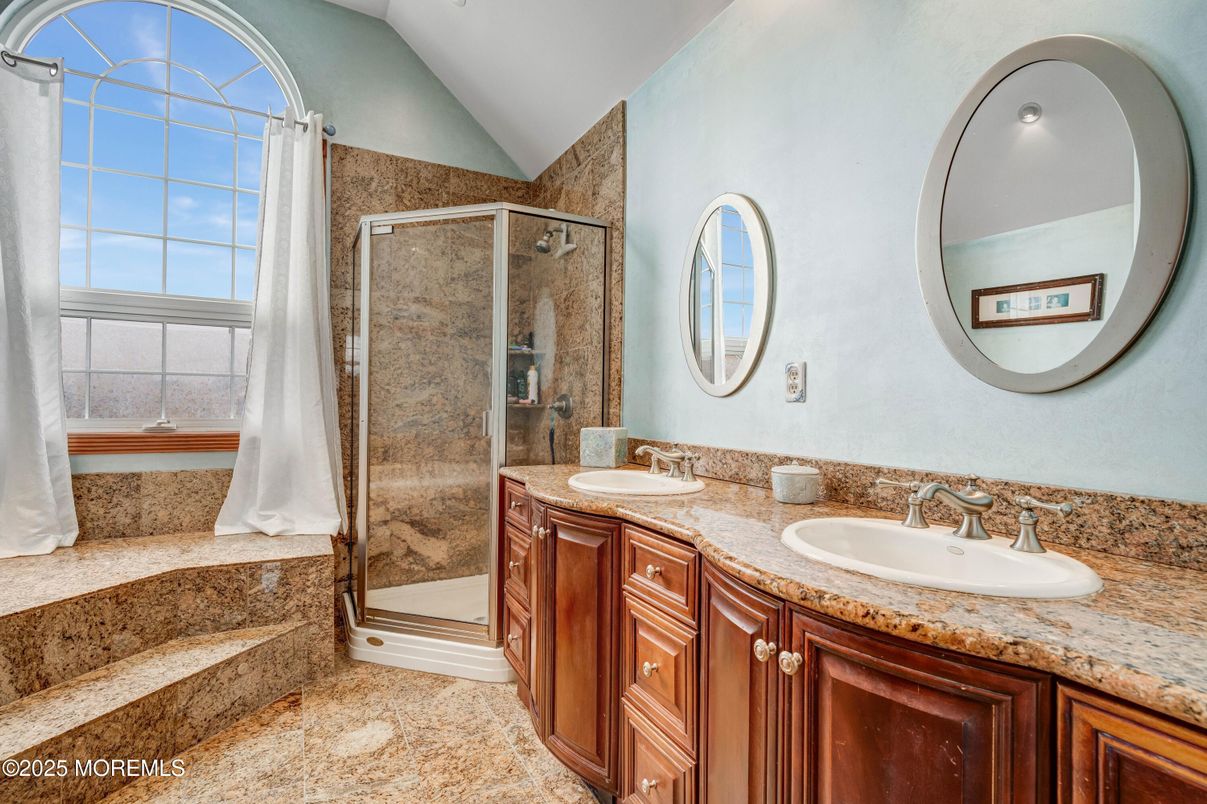 Bathroom, Dual Sink Vanities, Glass Shower, Interior