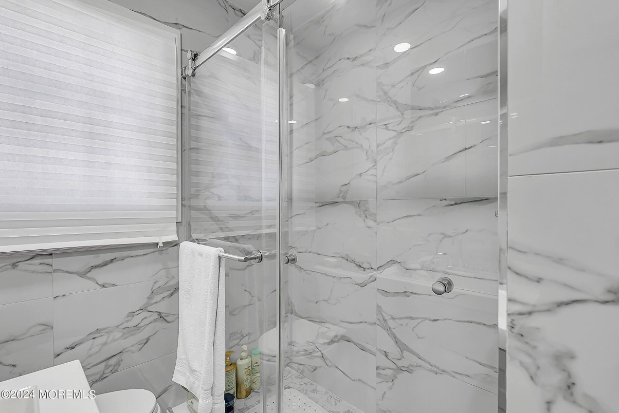 Bathroom, Glass Shower, Interior, Marble Walls