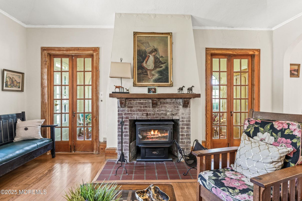 Fireplace, Interior, Wood Texture Flooring