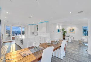Dining room, Interior, Kitchen, Recessed Lighting, Wood Texture Flooring
