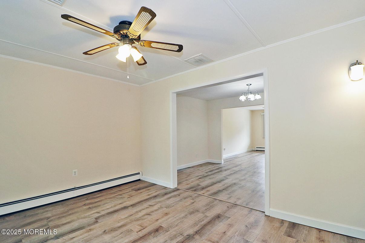 Chandelier, Empty room, Interior, Wood Texture Flooring