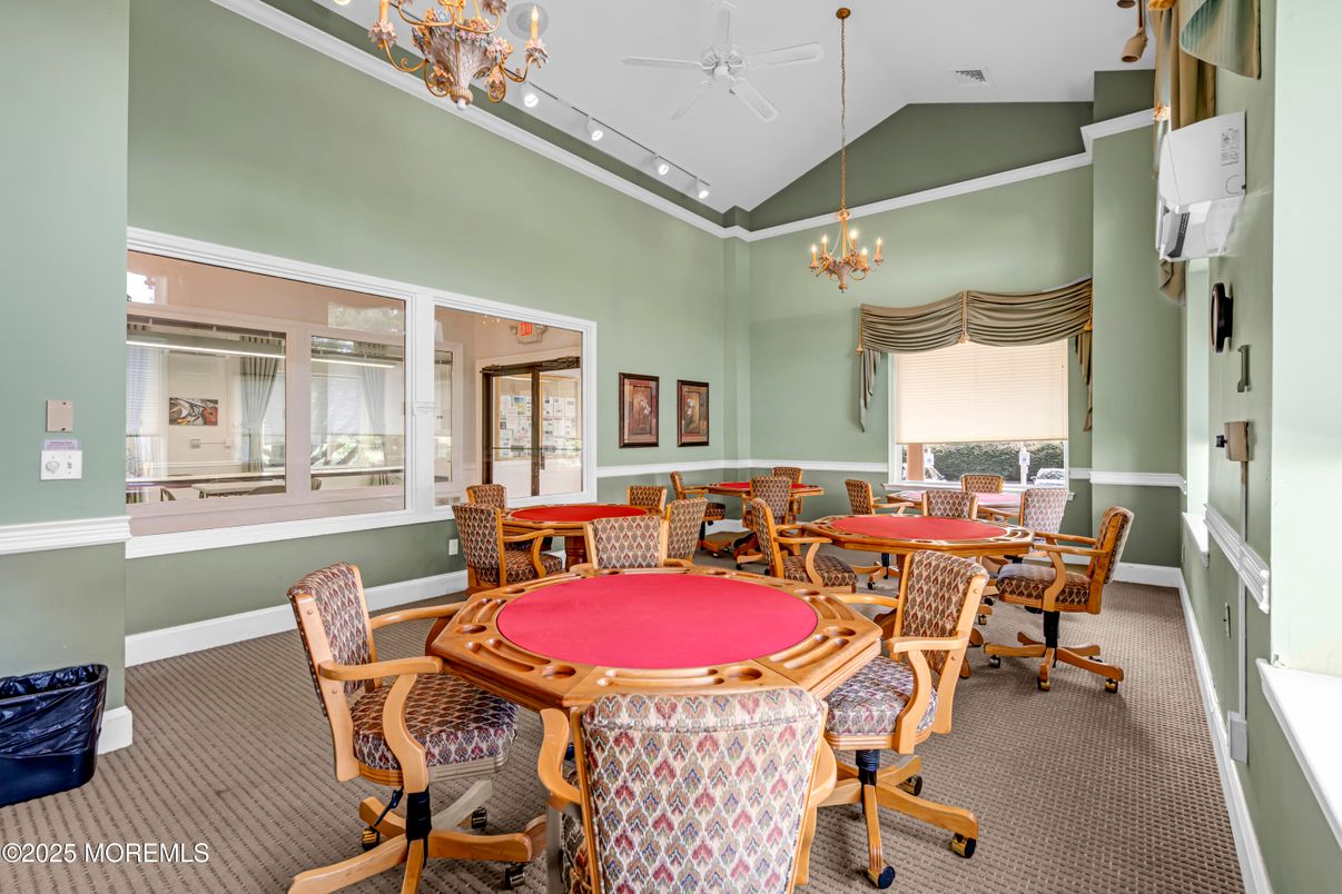 Chandelier, Game Room, Interior, Recessed Lighting