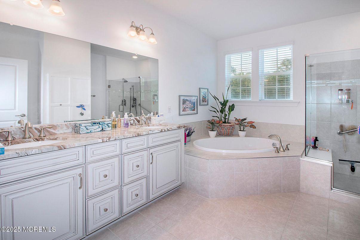 Bathroom, Dual Sink Vanities, Glass Shower, Interior