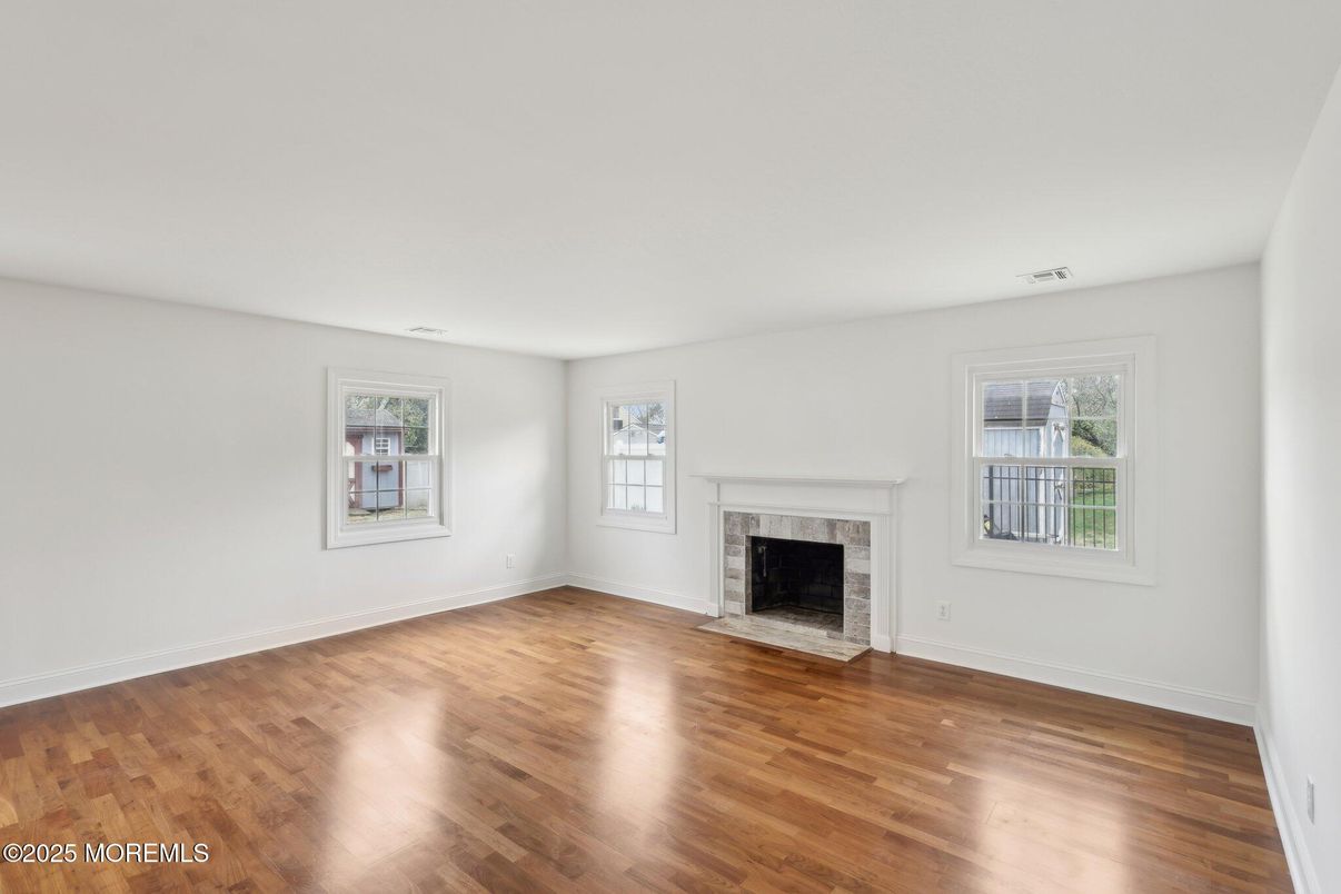 Empty room, Fireplace, Interior, Wood Texture Flooring