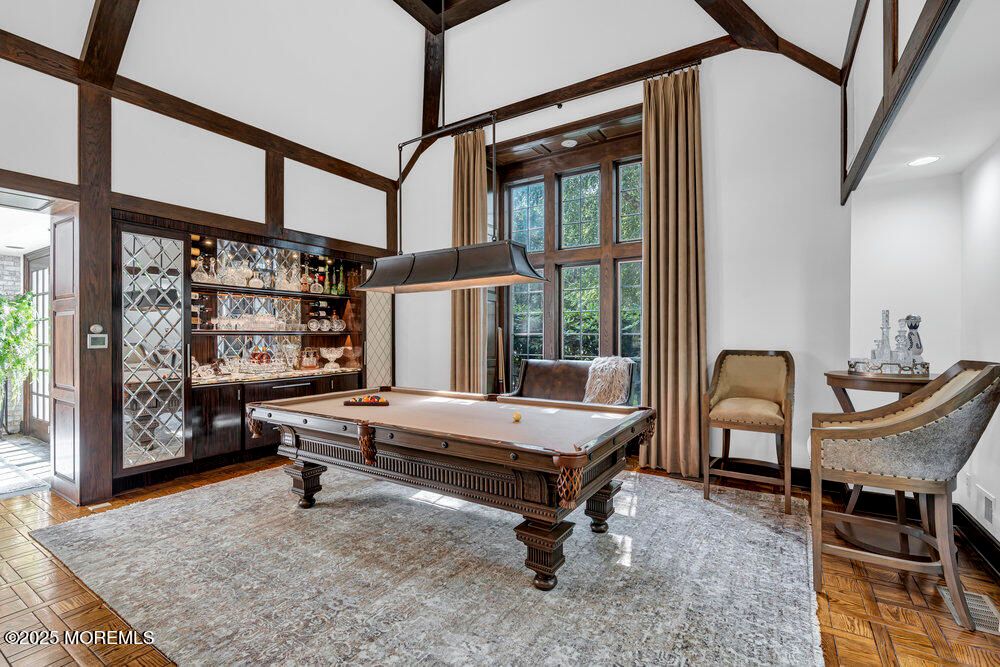 Billiard Table, Game Room, Interior, Wood Texture Flooring