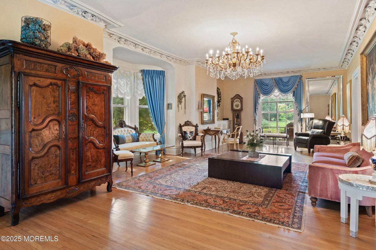 Chandelier, Interior, Living room, Wood Texture Flooring