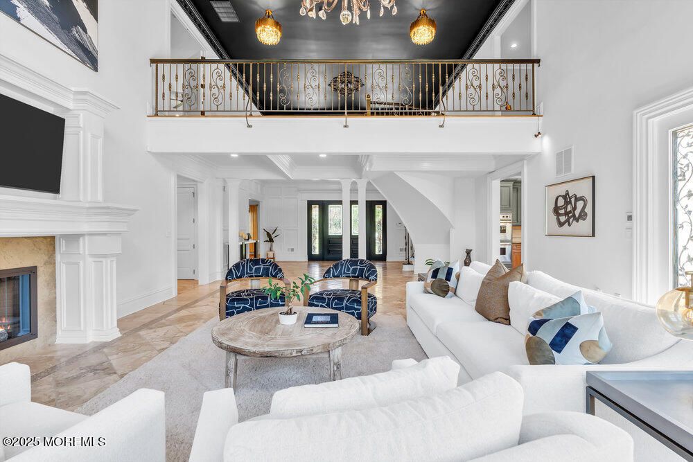 Fireplace, Interior, Living room, Recessed Lighting