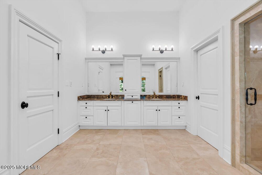 Bathroom, Dual Sink Vanities, Glass Shower, Interior