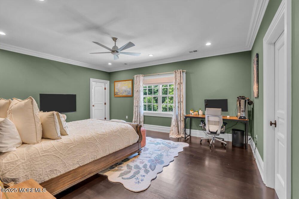 Bedroom, Home Office, Interior, Recessed Lighting, Wood Texture Flooring