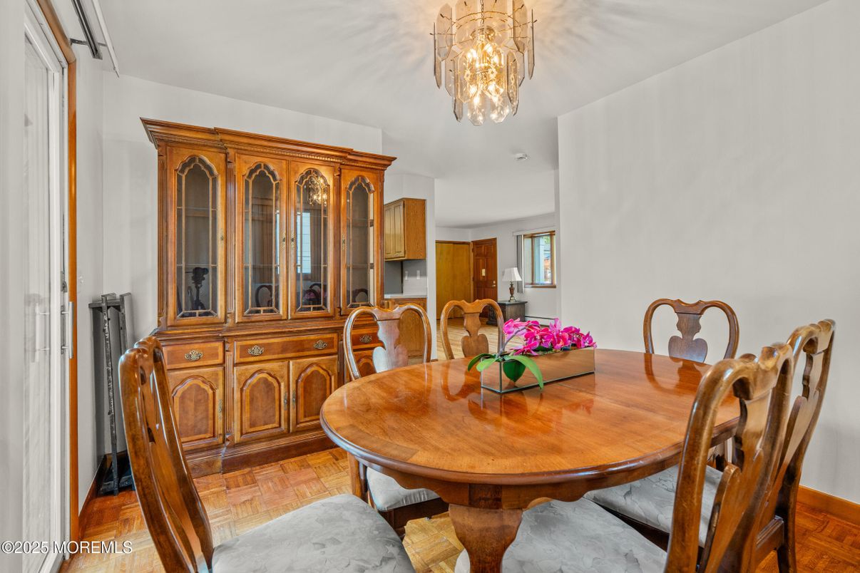 Chandelier, Dining room, Interior, Wood Texture Flooring