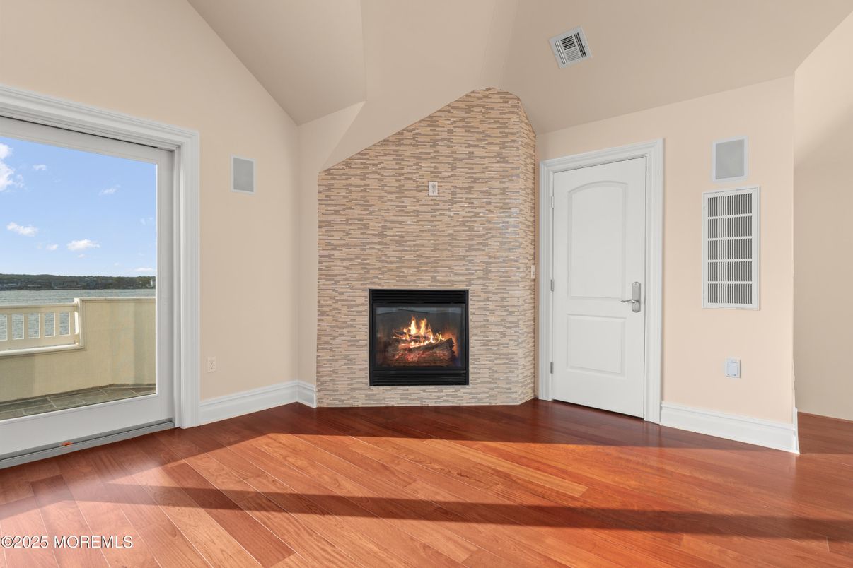 Fireplace, Interior, Water, Wood Texture Flooring