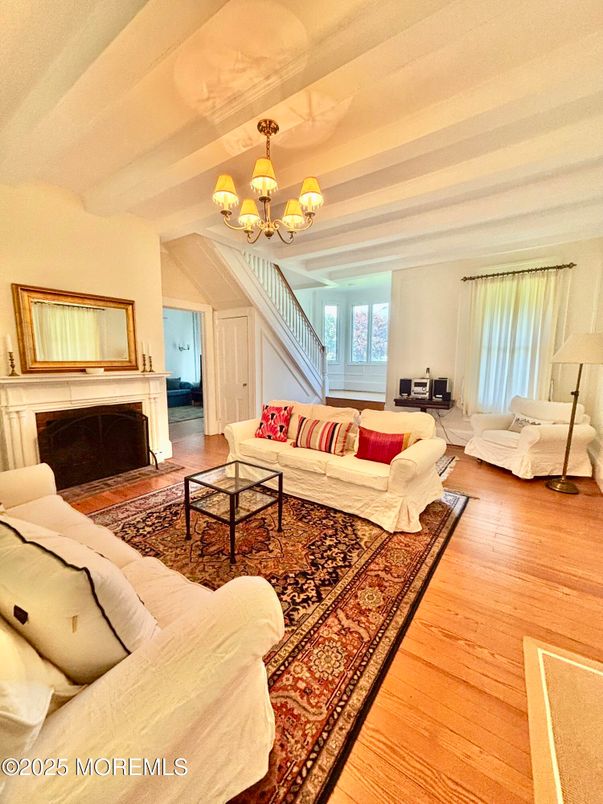 Chandelier, Fireplace, Interior, Living room, Wood Texture Flooring