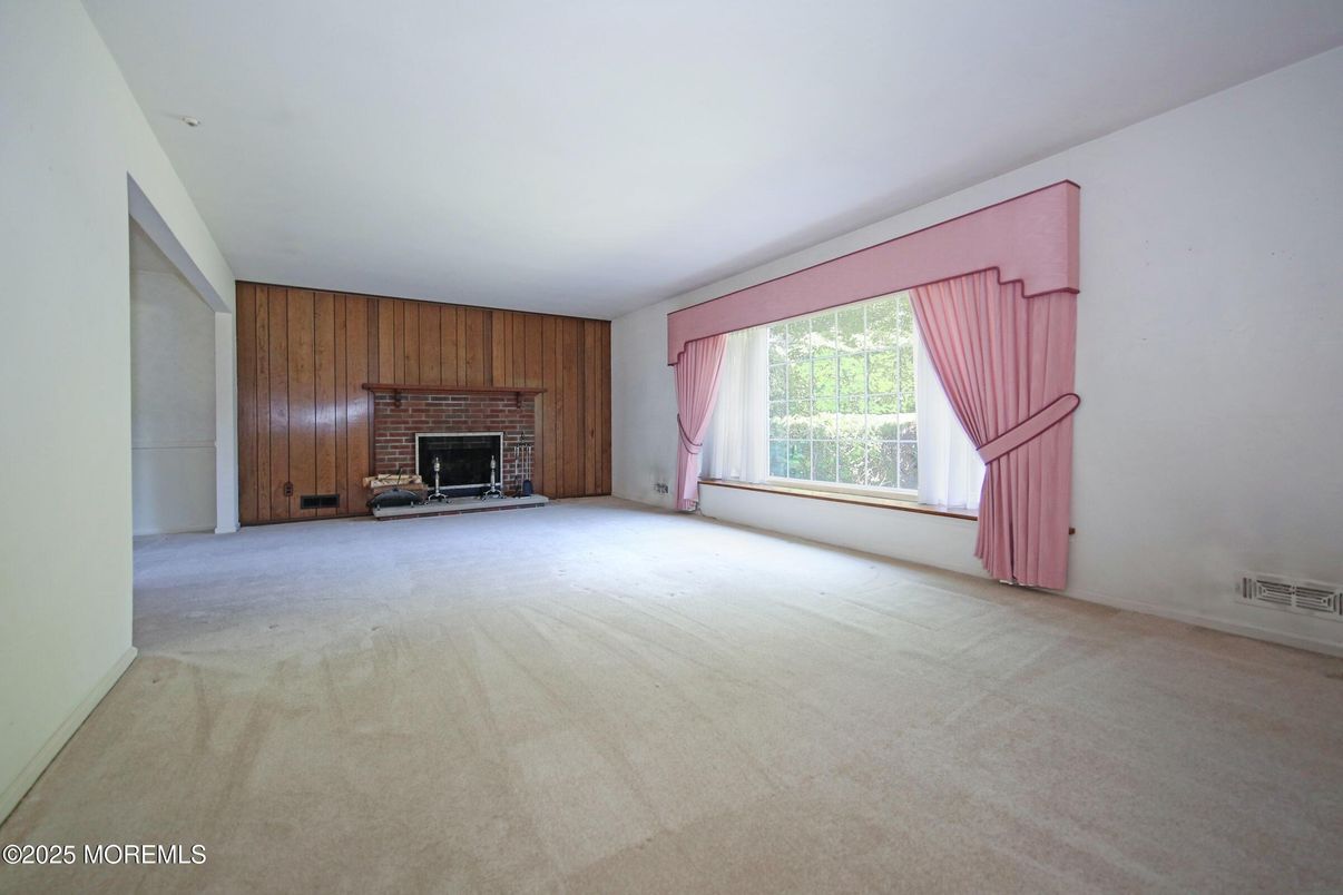 Empty room, Fireplace, Interior, Wooden Walls