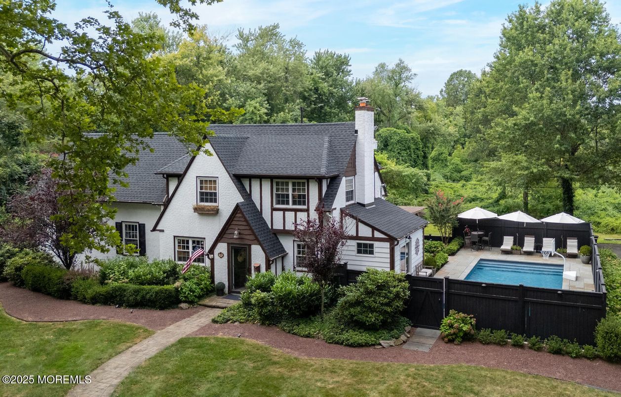 Backyard, Exterior, Facade, Pool, Tudor Revival