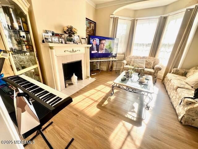 Fireplace, Interior, Living room, Piano, Wood Texture Flooring