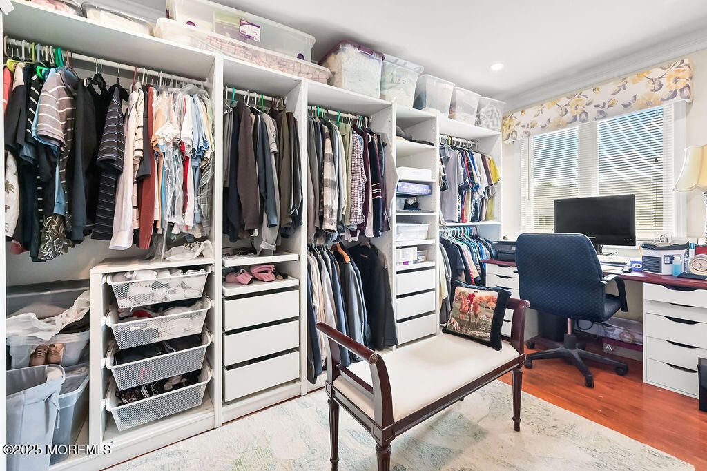 Home Office, Interior, Recessed Lighting, Walk-in Closets, Wood Texture Flooring