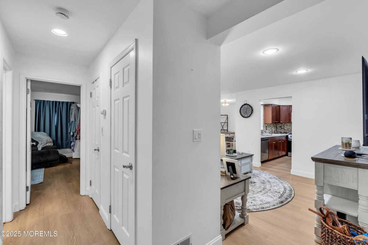 Interior, Kitchen, Recessed Lighting, Wood Texture Flooring