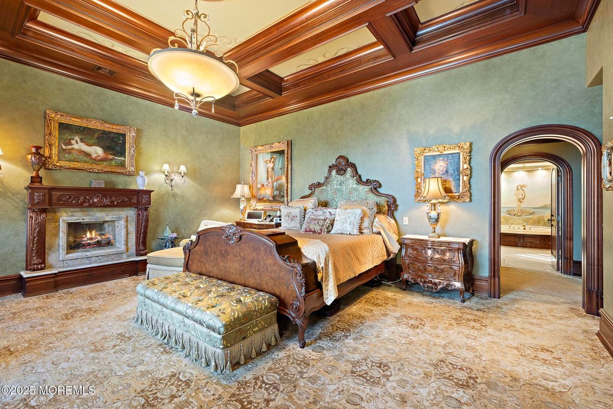 Bedroom, Fireplace, Interior, Wooden Beams