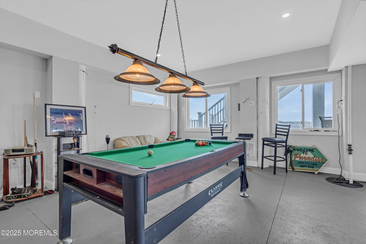 Billiard Table, Game Room, Interior, Pendant Lights, Recessed Lighting