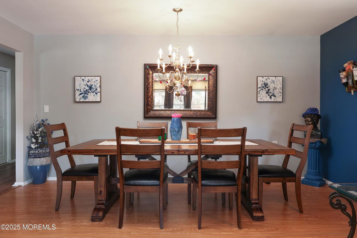 Chandelier, Dining room, Interior, Wood Texture Flooring