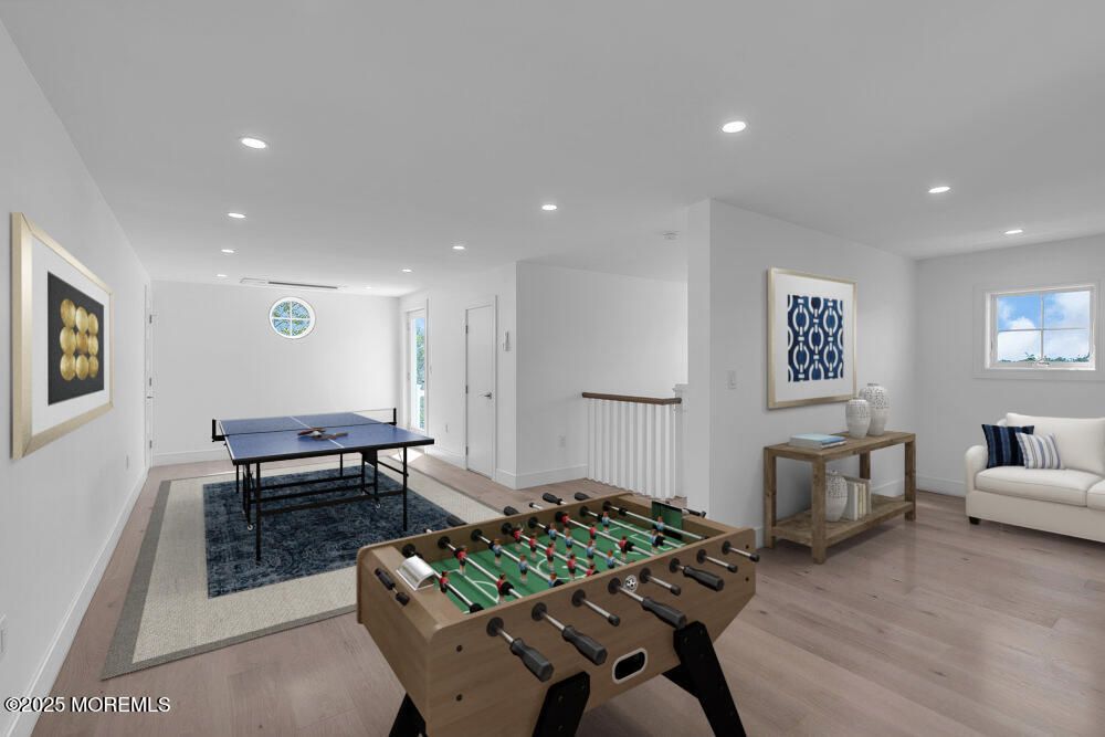 Game Room, Interior, Recessed Lighting, Wood Texture Flooring