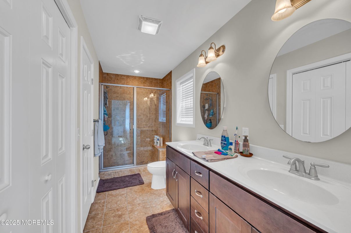 Bathroom, Dual Sink Vanities, Glass Shower, Interior