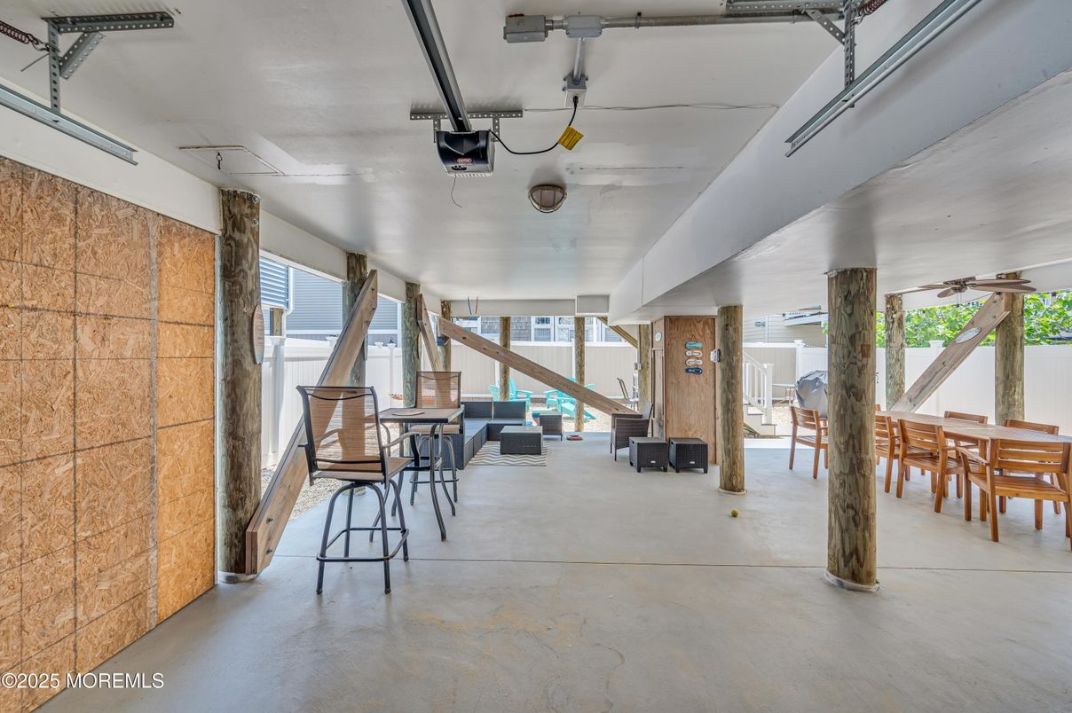 Dining room, Garage, Interior, Stone Walls