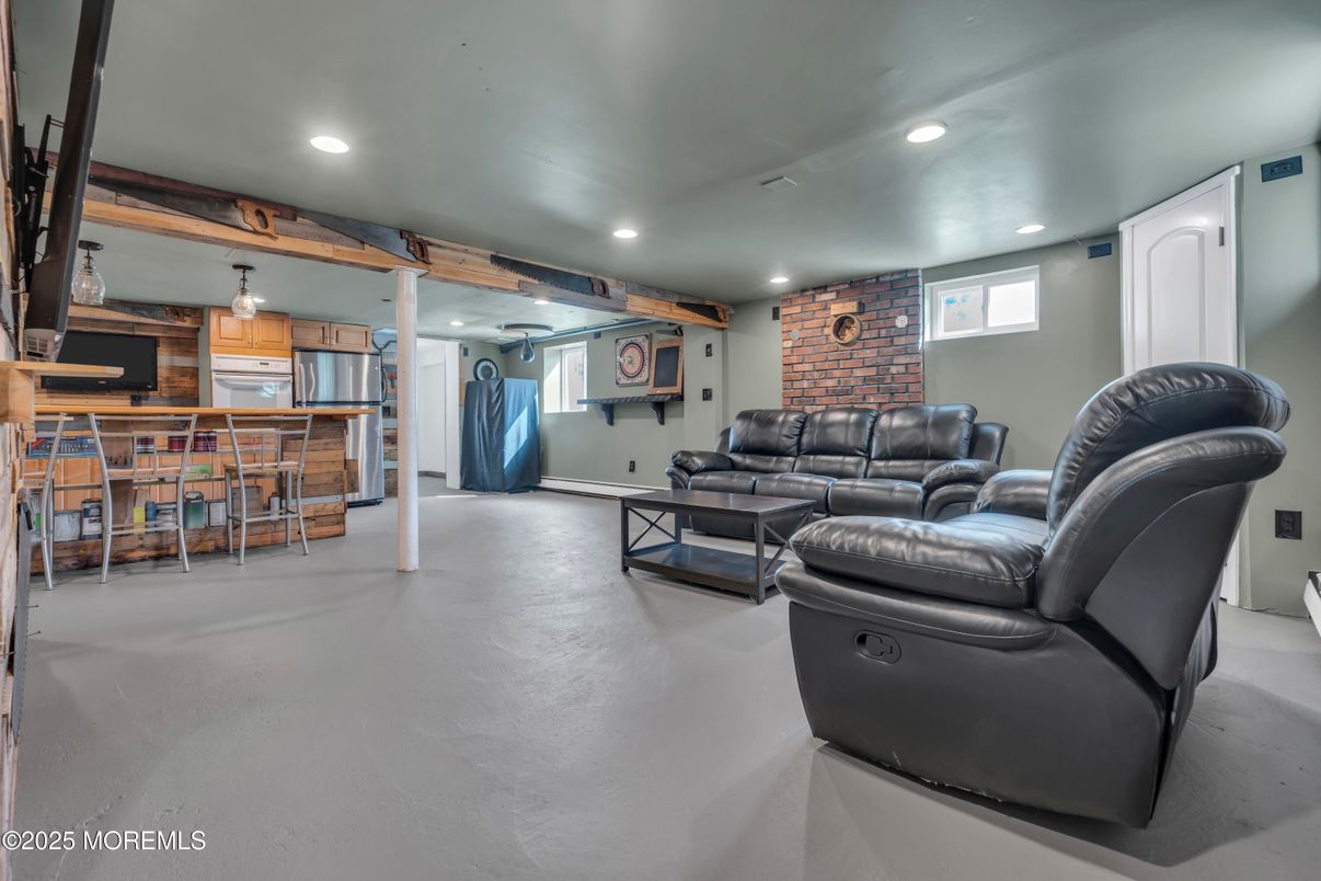 Interior, Kitchen, Living room, Recessed Lighting, Stone Walls